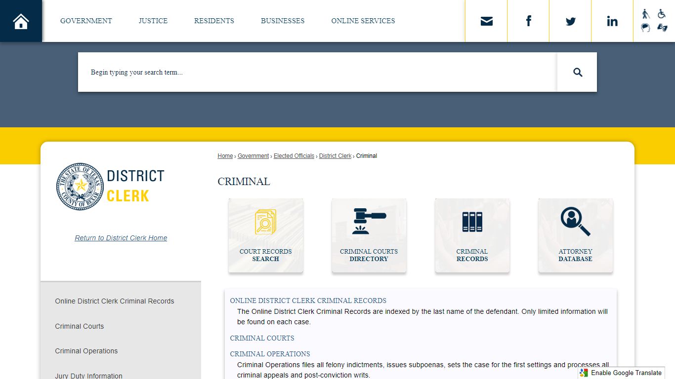 Criminal | Bexar County, TX - Official Website
