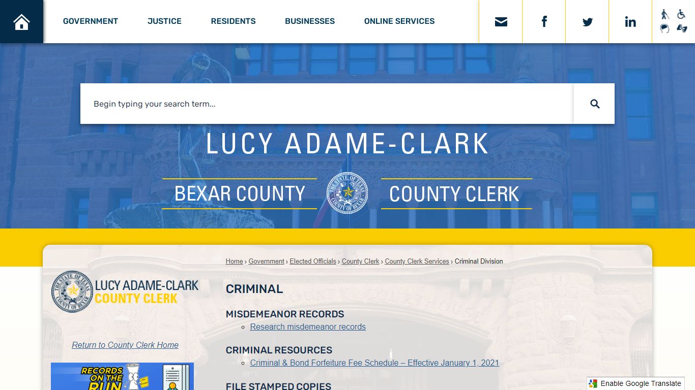 Criminal | Bexar County, TX - Official Website